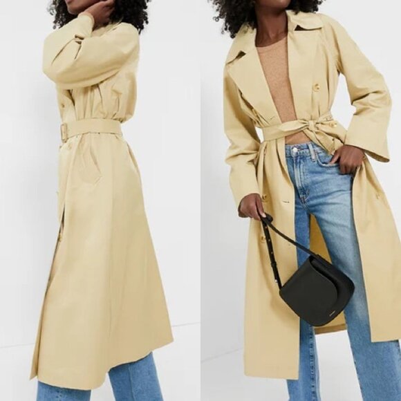 Tuckernuck Khaki Elaine Trench Coat Belted Waist NWT Size XXS - Picture 3 of 11